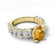 5 - Jamila 4.70 ctw Citrine Oval Shape (9x7 mm) & Lab Grown Diamond Oval Shape (5x3 mm) Hidden Halo Engagement Ring 