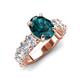 4 - Jamila 5.40 ctw London Blue Topaz Oval Shape (9x7 mm) & Lab Grown Diamond Oval Shape (5x3 mm) Hidden Halo Engagement Ring 