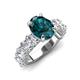 4 - Jamila 5.40 ctw London Blue Topaz Oval Shape (9x7 mm) & Lab Grown Diamond Oval Shape (5x3 mm) Hidden Halo Engagement Ring 