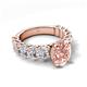 5 - Jamila 4.61 ctw Morganite Oval Shape (9x7 mm) & Lab Grown Diamond Oval Shape (5x3 mm) Hidden Halo Engagement Ring 