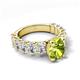 5 - Jamila 5.00 ctw Peridot Oval Shape (9x7 mm) & Lab Grown Diamond Oval Shape (5x3 mm) Hidden Halo Engagement Ring 