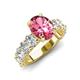 4 - Jamila 5.10 ctw Pink Tourmaline Oval Shape (9x7 mm) & Lab Grown Diamond Oval Shape (5x3 mm) Hidden Halo Engagement Ring 