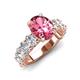4 - Jamila 5.10 ctw Pink Tourmaline Oval Shape (9x7 mm) & Lab Grown Diamond Oval Shape (5x3 mm) Hidden Halo Engagement Ring 