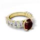 5 - Jamila 5.20 ctw Red Garnet Oval Shape (9x7 mm) & Lab Grown Diamond Oval Shape (5x3 mm) Hidden Halo Engagement Ring 