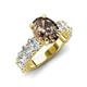 4 - Jamila 4.75 ctw Smoky Quartz Oval Shape (9x7 mm) & Lab Grown Diamond Oval Shape (5x3 mm) Hidden Halo Engagement Ring 