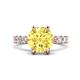1 - Zariya 4.25 ctw Center Round Created Created Yellow Sapphire (VS1/F) with Side Lab Grown Diamond Solitaire Plus Engagement Ring 