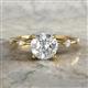 2 - Nuria 1.11 ctw (6.50 mm) GIA Certified Round Natural Diamond (SI/H) and Side Spaced Natural Diamond Engagement Ring 
