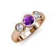 3 - Naava Amethyst and Lab Grown Diamond Three Stone Engagement Ring 