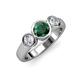 3 - Naava Emerald and Lab Grown Diamond Three Stone Engagement Ring 