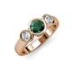 3 - Naava Emerald and Lab Grown Diamond Three Stone Engagement Ring 