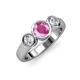 3 - Naava Pink Sapphire and Lab Grown Diamond Three Stone Engagement Ring 