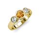 3 - Naava Citrine and Lab Grown Diamond Three Stone Engagement Ring 