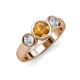 3 - Naava Citrine and Lab Grown Diamond Three Stone Engagement Ring 