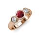 3 - Naava Ruby and Lab Grown Diamond Three Stone Engagement Ring 