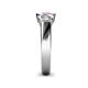 5 - Naava Pink Sapphire and Lab Grown Diamond Three Stone Engagement Ring 