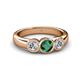 2 - Naava Emerald and Lab Grown Diamond Three Stone Engagement Ring 