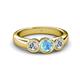 2 - Naava Blue Topaz and Lab Grown Diamond Three Stone Engagement Ring 