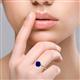 5 - Nuria 1.26 ctw (6.50 mm) Round Blue Sapphire and Side Spaced Round Natural Diamond Engagement Ring 
