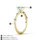4 - Nuria 0.98 ctw (6.50 mm) Round Aquamarine and Side Spaced Round Natural Diamond Engagement Ring 