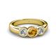 2 - Naava Citrine and Lab Grown Diamond Three Stone Engagement Ring 