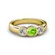 2 - Naava Peridot and Lab Grown Diamond Three Stone Engagement Ring 
