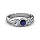 2 - Naava Blue Sapphire and Lab Grown Diamond Three Stone Engagement Ring 