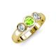 3 - Naava Peridot and Lab Grown Diamond Three Stone Engagement Ring 