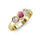 3 - Naava Rhodolite Garnet and Lab Grown Diamond Three Stone Engagement Ring 