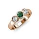3 - Naava Emerald and Lab Grown Diamond Three Stone Engagement Ring 