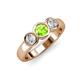 3 - Naava Peridot and Lab Grown Diamond Three Stone Engagement Ring 