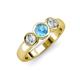 3 - Naava Blue Topaz and Lab Grown Diamond Three Stone Engagement Ring 