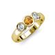 3 - Naava Citrine and Lab Grown Diamond Three Stone Engagement Ring 