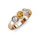 3 - Naava Citrine and Lab Grown Diamond Three Stone Engagement Ring 