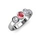 3 - Naava Pink Tourmaline and Lab Grown Diamond Three Stone Engagement Ring 