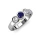 3 - Naava Blue Sapphire and Lab Grown Diamond Three Stone Engagement Ring 