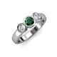3 - Naava Emerald and Lab Grown Diamond Three Stone Engagement Ring 