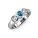 3 - Naava London Blue Topaz and Lab Grown Diamond Three Stone Engagement Ring 