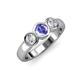 3 - Naava Tanzanite and Lab Grown Diamond Three Stone Engagement Ring 