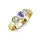 3 - Naava Tanzanite and Lab Grown Diamond Three Stone Engagement Ring 