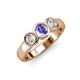 3 - Naava Tanzanite and Lab Grown Diamond Three Stone Engagement Ring 