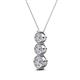 2 - Kesha (4.2mm) Round Lab Grown Diamond Graduated Three Stone Drop Pendant 