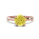 1 - Abena 1.06 ctw Yellow Diamond (6.50 mm) with Prong Studded Side Natural Diamond Solitaire Plus Engagement Ring 