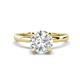 2 - Abena 1.06 ctw IGI Certified Lab Grown Diamond (6.50 mm) with Prong Studded Natural Diamond Solitaire Plus Engagement Ring 