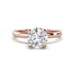 2 - Abena 1.06 ctw IGI Certified Lab Grown Diamond (6.50 mm) with Prong Studded Natural Diamond Solitaire Plus Engagement Ring 