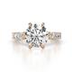 1 - Zariya 3.50 ctw (8.00 mm) Center GIA Certified Round Natural Diamond with Side Lab Grown Diamond Solitaire Plus Engagement Ring 