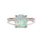 1 - Aisha 1.75 Ctw (8.00 mm) Round Opal with side Lab Grown Diamond Hidden Halo Engagement ring