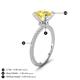 4 - Aisha 3.10 Ctw (8.00 mm) Round Created Yellow Sapphire with side Lab Grown Diamond Hidden Halo Engagement ring