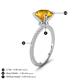 4 - Aisha 2.25 Ctw (8.00 mm) Round Citrine with side Lab Grown Diamond Hidden Halo Engagement ring