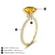4 - Aisha 2.25 Ctw (8.00 mm) Round Citrine with side Lab Grown Diamond Hidden Halo Engagement ring