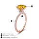 4 - Aisha 2.25 Ctw (8.00 mm) Round Citrine with side Lab Grown Diamond Hidden Halo Engagement ring